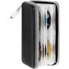 QWORK® Custodia Porta CD 80 capacità, Raccoglitore Rigido per CD - Case Protettivo Anti-Urto per Auto, Casa e Ufficio - Organizer Portatile Salvaspazio con Chiusura a Zip, Blu Metalizzato