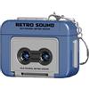 Peosaard Keychain di mini registratore a nastro, plastica registrabile retrò a cassetta cassetta portachiavi con musica, lettore di microcassette per zaini, borse, borse(Riproduzione nastro non disponibile)