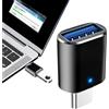 Generic Adattatore da USB C a USB, adattatore da USB C a 3.0 con luce, adattatore da USB a USB, compatibile con tastiera, disco U, telefono cellulare, tablet, auto