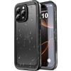 SPORTLINK Cover per iPhone 16 Pro Max Impermeabile 360 Gradi Antiurto, Nero | Militare Protettiva Rugged Resistente Custodia Antipolvere Subacquea IP68 Waterproof, Fotocamera/Schermo Doppia Protezione