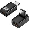 FinalCool 2 Pezzi Adattatore USB C 80Gbps 240W, Connettore Tipo C Maschio a Femmina Angolo Retto 90 Gradi, Trasferimento Dati, Ricarica Rapida, 8K@60Hz, OTG, per iPhone Laptop Tablet Smartphone