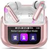 Thunelec 2026 Cuffie Bluetooth, 48 Ore Auricolari Bluetooth 5.4 Touch Screen, ANC/ENC Cancellazione Rumore Cuffie Senza Fili, 5 Equalizzatore, Stereo Hi-Fi Cuffie Wireless, IPX7 Impermeabile Cuffiette Oro Rosa