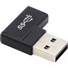 cablecc Adattatore di ricarica dati USB 3.0 ad angolo retto orizzontale a 90 gradi femmina USB-C tipo C a maschio USB 3.0 piatto per laptop desktop