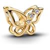 PANDORA Butterfly 14k gold-plated charm with clear cubic zirconia