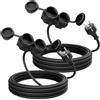 greate 2x Prolunga elettrica da 5 metri con 2 prese - Spina elettrica impermeabile IP44 per estern - Presa shuko 3500W - Prolunghe elettriche, cavo prolunga elettrica, prolunga 16A