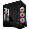 Lian Li Case per PC Mid-Tower V100 ATX, 4 ventole ARGB PWM da 120 mm preinstallate, striscia LED RGB, piattaforma display con vetro temperato, supporto GPU da 420 mm, radiatore da 360 mm, flusso