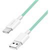 Logilink Cavo di collegamento USB 2.0 tipo C, da C (maschio) a A (maschio) con rivestimento in nylon, 60 W, verde, 0,5 m