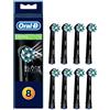 Oral-B Testine di Ricambio CrossAction per Spazzolino Elettrico Ricaricabile, Nero, Confezione da 8, Versione Vecchia