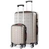 Monzana Valigie 2 pezzi taglia M e XL lucchetto TSA trolley set valigie bagaglio a mano champagne