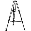 Manfrotto 546B Treppiede con Stabilizzatore Intermedio, Culla da 75 mm, per Video, 3 Sezioni a Due Stadi, in Alluminio, Nero