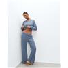 Intimissimi Pigiama Lungo In Cotone Fiammato Simply Lounge Blu