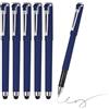 PATIKIL Penna Gel 0.5mm, 6Pc Stylu-Pen 2 In 1 Penna A Sfera Inchiostro Nero Punto Medio Scrittura Fluida Asciugatura Rapida Per Touchscreen Articoli Ufficio Appunti Riunione, Blu Scuro