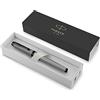 Parker IM penna roller | Grigio opaco con finiture nere | Punta fine con ricarica di inchiostro nero | Confezione regalo