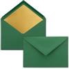 NEUSER PAPIER 50 buste C5 - verde scuro - foderate in carta velina dorata - 110 g/m² - 22,3 x 15,5 cm - incollaggio a umido