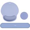 MOSISO Set Supporto Poggiapolsi&Tappetino Mouse Ergonomico Curvo Circolare