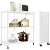 devesanter Scaffale pieghevole con ruote, 3 livelli, pieghevole, da cucina, in piedi, non richiede installazione, per cucina, dispensa, ufficio (bianco)