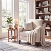 Clevich Poltrona Salotto In Ciniglia Stile Retrò E Schienale Gambe In Legno Poltrona Imbottita Con Braccioli Relax Per Salotto Soggiorno Caffè Camera Da Letto (1pc, Beige)