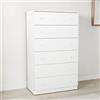 Liberoshopping Cassettiera in Legno Nobilitato con Maniglie per Camera da Letto e Soggiorno (Bianco)