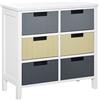 HOMCOM Cassettiera in legno a 6 cassetti Cassettiera ausiliaria con gambe rialzate Stile moderno per camera da letto soggiorno bagno 62x28x58 cm Multicolore