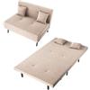 SONNI Divano letto pieghevole 3 in 1, con schienale regolabile (90°100°110°120°130°180°), 2 cuscini, velluto per bambini, cachi, per soggiorno, camera degli ospiti e piccoli spazi, 120 x 80 x 79 cm