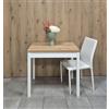 icreo Tavolo salvaspazio allungabile moderno SATURNO rovere rustico charlestone e bianco cm.80x60/120*ARRIVA MONTATO*