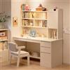 LIJBDDM scrivania con libreria,Moderna Scrivania In Legno con Cassetti Scrivania per Casa e Ufficio con Ripiano Portaoggetti e Libreria per PC per Lavorare e Studiare