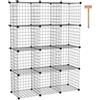 C&AHOME Wire Cube Storage, 12 cubi organizer in metallo a C, mensole modulari, organizer per armadio, ideale per casa, ufficio, soggiorno, 91 x 32 cm (lunghezza x larghezza x altezza), Gray