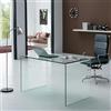 Liberoshopping Scrivania in vetro OFFICE GLASSY - Design moderno ed elegante, perfetta per ufficio e studio, struttura resistente e raffinata (100 cm)