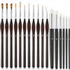 VIVIIHOO - Set Pennelli per Modellismo e Dry Brush, 11 Pennelli Fini e 6 Pennelli per Tecnica a Secco, per Miniature Warhammer, Pittura Acrilica e Plastici