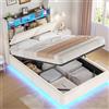 AOGLLATI Letto Singolo 90x200 CM con Contenitore Idraulico