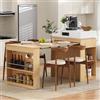NADEUSAK Isola della cucina con ruote, 83 × 46 - 146,5 x 96 cm, tavolo da pranzo allungabile con piano pieghevole con gancio, credenza o tavolo da bar per cucina e sala da pranzo