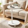 OUAYEMEL Tavolino regolabile in altezza, girevole a 360°, comodini con ruote, per divano, camera da letto, ufficio, soggiorno, tavolini per piccoli spazi (bianco)