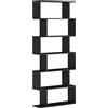 HOMCOM Libreria di Design 6 Ripiani Scomposti Moderna 80x24x191cm Nero