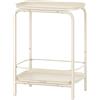 VASAGLE Tavolino a 2 Ripiani, Tavolino in Metallo da Salotto, Comodino con Piano a Vassoio, Moderno, per Uso Interno ed Esterno, Soggiorno Camera da Letto Balcone, Bianco Crema LET243W01