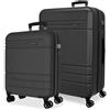 MOVOM Joumma Movom Galaxy Set di Valigie Antracite 55/68 cm Rigido ABS Lucchetto a Combinazione Integrato 111L 6.5kg 4 Doppie Ruote Estensibile Bagaglio a Mano