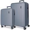 MOVOM Wood Set di valigie, 70 cm, Grigio