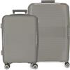 Movom Joumma Bags Inari - Valigia rigida ABS, diverse dimensioni, nero, verde, rosso, grigio, poliestere, grigio, Taglia unica, Set 2 valigie