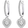 KristLand Donne Orecchini eleganti con AAA Zirconia Shape Orecchini con Wei Gold Plated Weddings Gioielli di lusso Scatola regalo Cuore Bianco Pendente