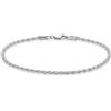 LeCalla Braccialetto a catena in argento Sterling 925 con taglio a diamante, per donne e uomini, braccialetto in corda intrecciata italiana da 2 mm, 2,5 mm e 3,5 mm, braccialetto in argento regalo per