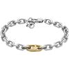 Emporio Armani Bracciale da uomo in acciaio inossidabile o con perline con chiusura a moschettone