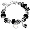 Uloveido Braccialetto da donna con catena a serpente in cristallo nero con perline a forma di senape, fatto a mano, per donne e ragazze adolescenti Y934, Ottone, zirconia cubica