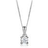 MIORE Ciondolo Oro Bianco 14KT con catena Argento 925 Collana Donna con Ciondolo con Diamante taglio brillante 0,20 ct 45 cm, gioiello anallergico confezionato in un elegante astuccio portagioie