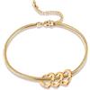 Amsgedhie Bracciale Personalizzato con Cuore e Pietra di Nascita - Bracciale da Donna con Nome Inciso e Catena Regolabile per Mamma o Nonna, Regalo per Festa della Mamma e Natale (Oro-Nomi 3)