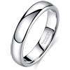 Epinki Gioielli Anelli in Tungsteno per Donna e Uomo 4mm, Semplice Lucido a Cupola Argento Anello per Fidanzamento Misura 7