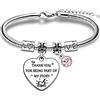 TTOVEN Braccialetto per insegnante, con scritta in inglese Thank You Teacher, idea regalo per insegnanti e insegnanti, Misura unica, Acciaio inossidabile