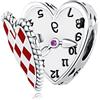 Teleye Ciondolo con orologio a cuore in argento sterling 925 adatto per collana con bracciale Pandora