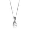 MIORE Ciondolo Oro Bianco 14KT con catena Argento 925 Collana Donna con Ciondolo con Diamante taglio brillante 0,10 ct 45 cm, gioiello anallergico confezionato in un elegante astuccio portagioie