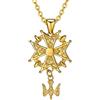 BOBIJOO JEWELRY - Collana Ciondolo Uomo Croce Ugonotta Protestante in Acciaio Dorato Oro Placcato + Catena