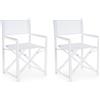 Set 2 Sedie Regista da Giardino 48x56x86h cm Taylor Bianco