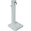 Fontana da Giardino con Rubinetto in Ottone e Base con Ciottoli 40x40x97 cm in Acciaio Bianco